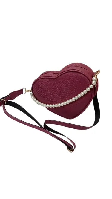 ENSAC  Heart-Shaped Pearl Sling Bag for Women | Elegant Party & Gift Sling