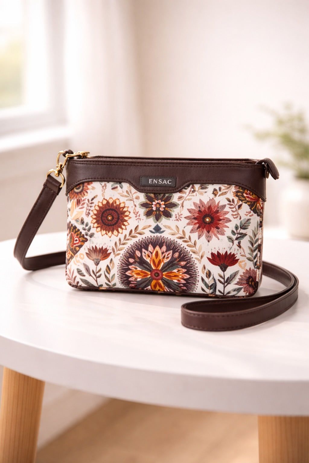 Ethnic Print Women Crossbody Sling Bag | Lightweight Purse ensacworld