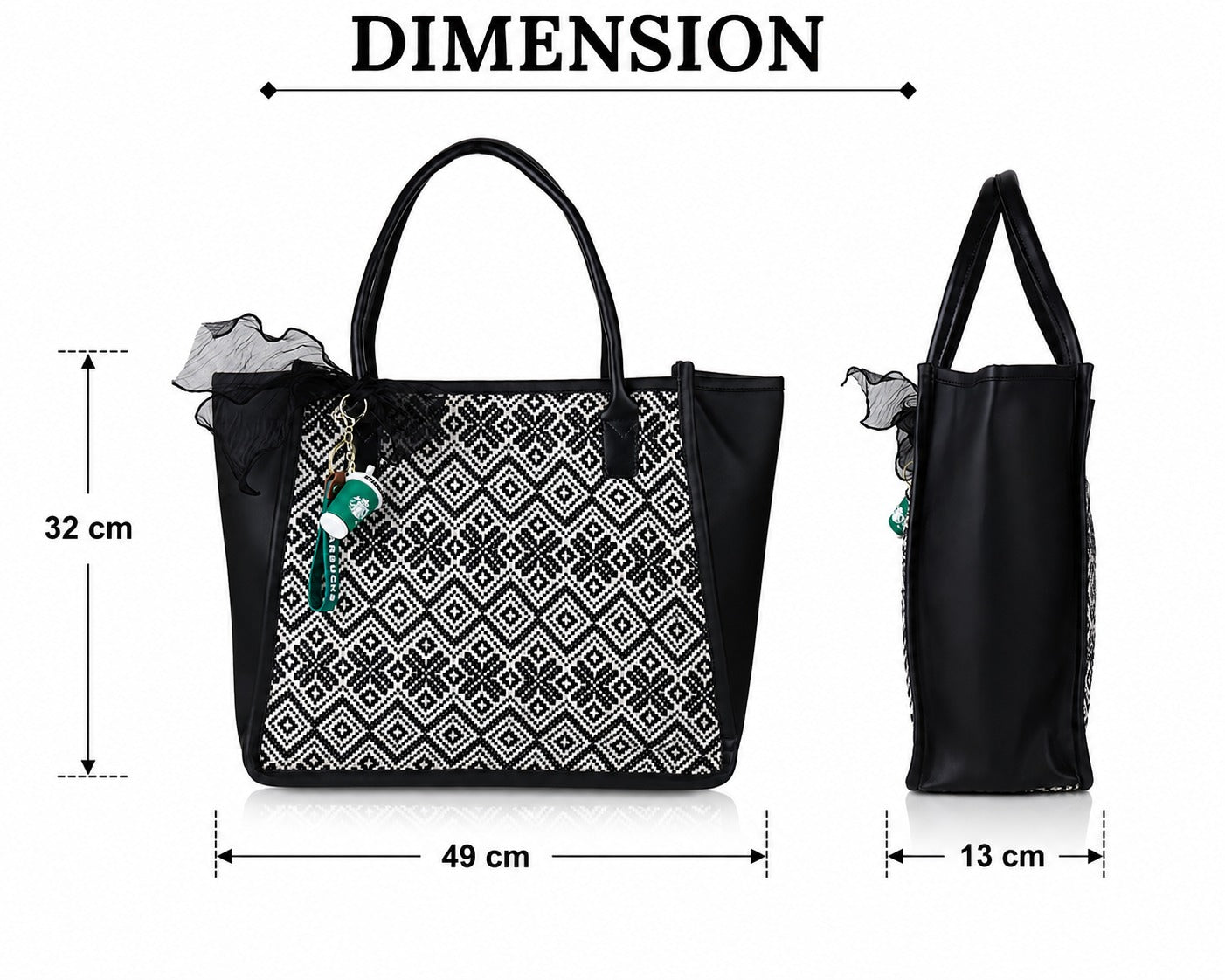 Women's Printed Tote Bag | Large Shoulder Handbag for Work, Travel & Everyday Use