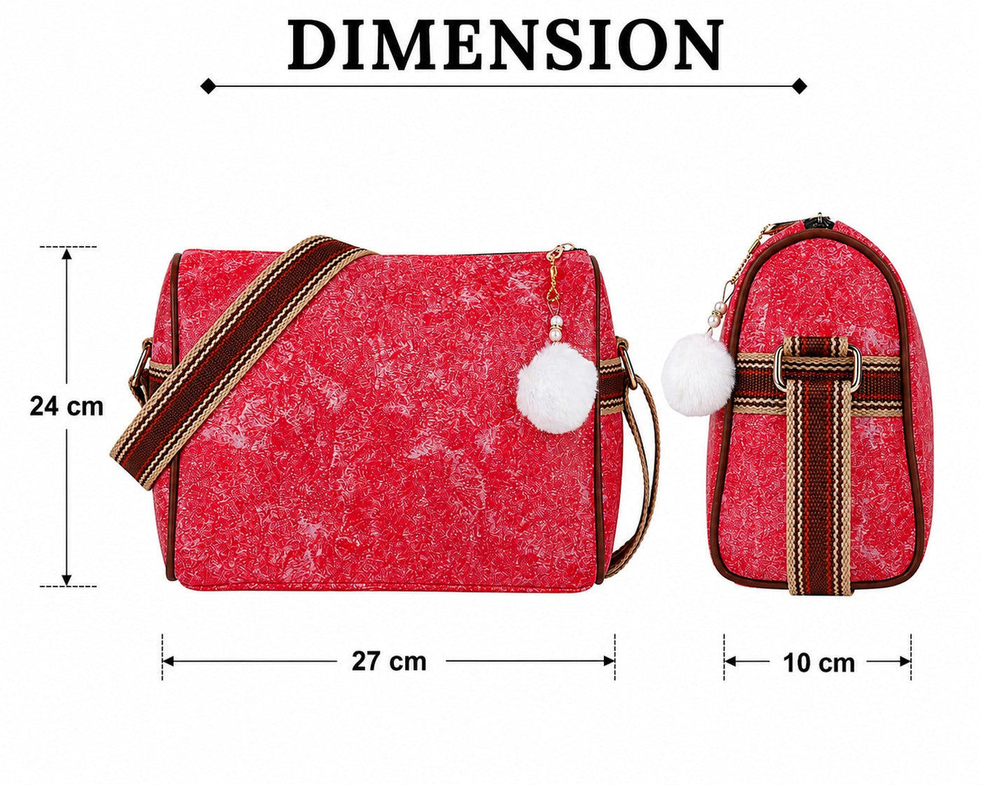 ENSAC Textured Barrel Bag | Compact Shoulder & Crossbody Purse ensacworld