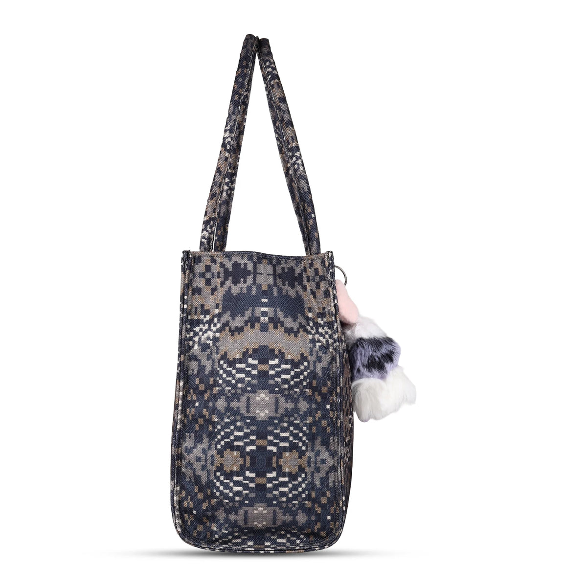 ENSAC Women’s Mini Tote Bag with Printed woven, Zip & Charm