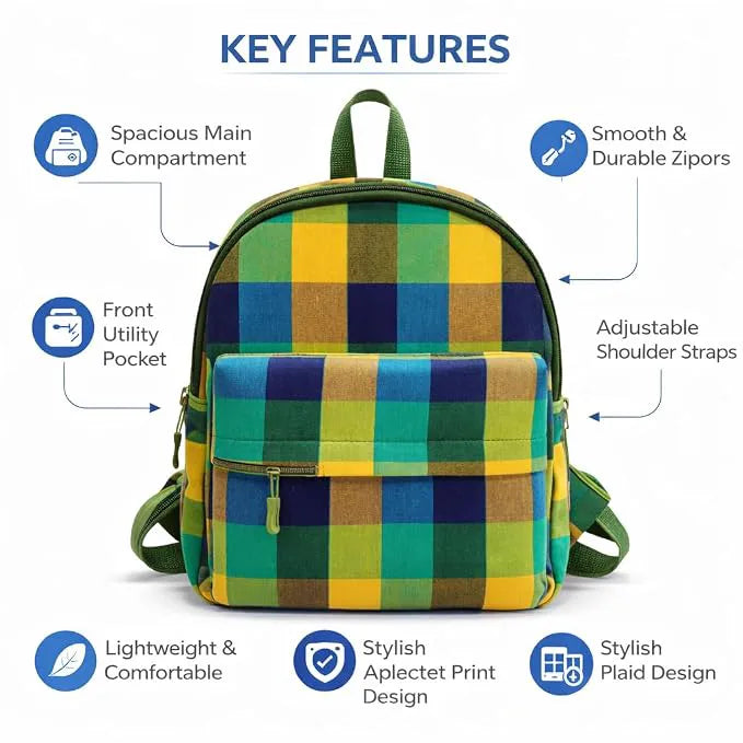 ENSAC Aesthetic Backpacks for College Girl & kids – Jute-Polyester Canvas & Corduroy Laptop Backpack