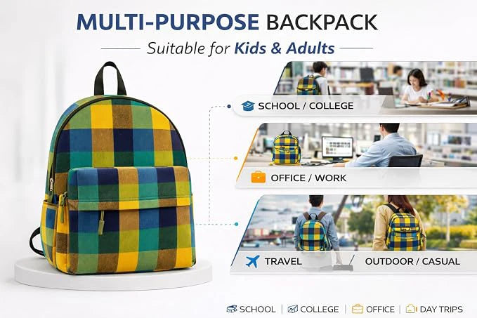 ENSAC Aesthetic Backpacks for College Girl & kids – Jute-Polyester Canvas & Corduroy Laptop Backpack