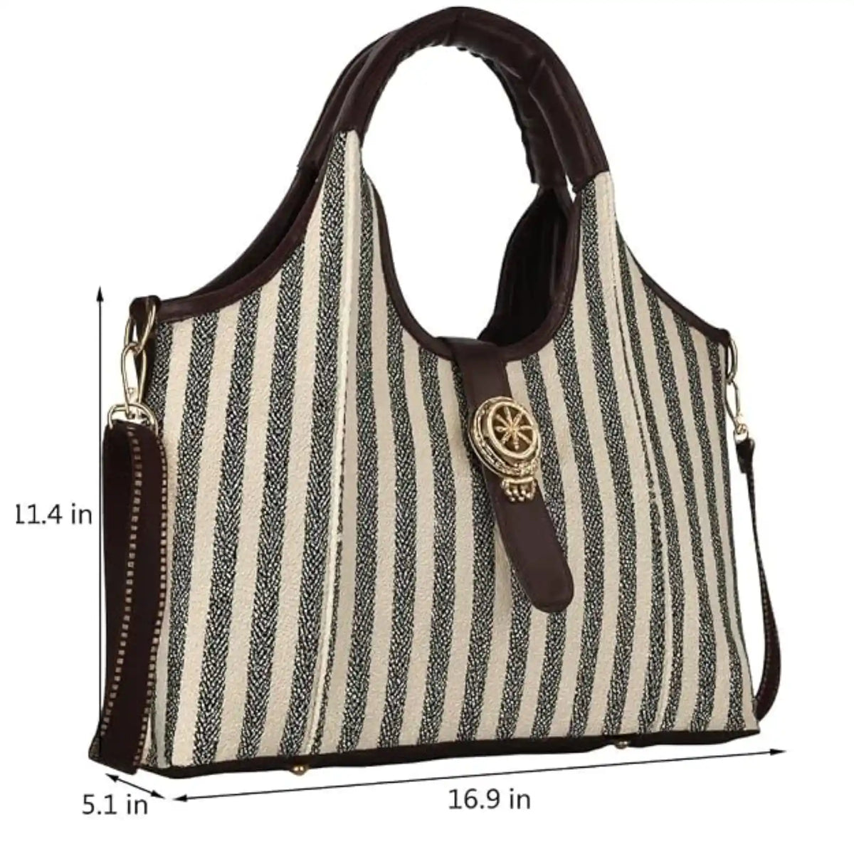 ENSAC Jute Hobo Handbag for Women – Large Shoulder Bag with Crossbody Strap