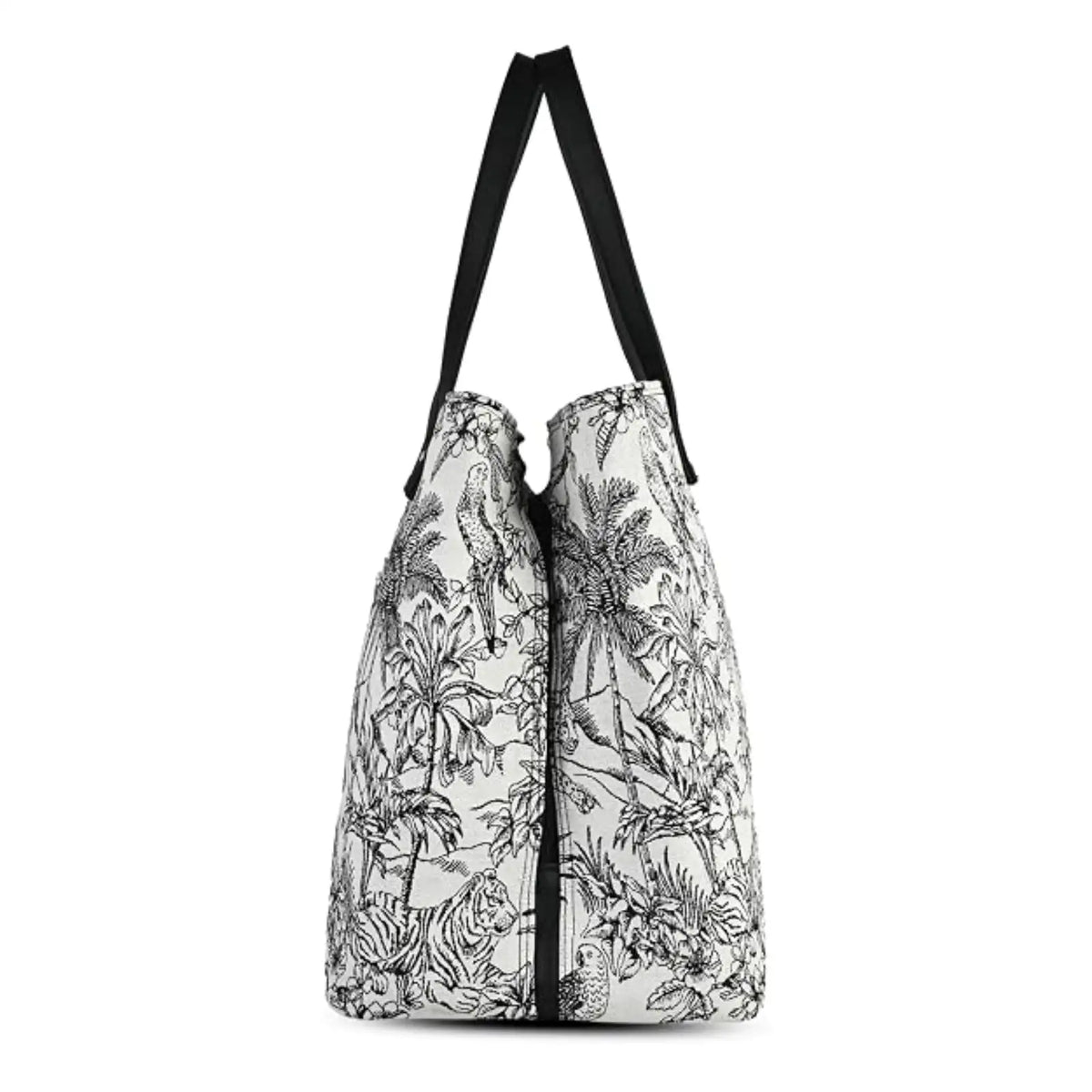 ENSAC Multi Compartment Tote Bag for Women | Floral & Giraffe Forest Printed Shoulder Bag