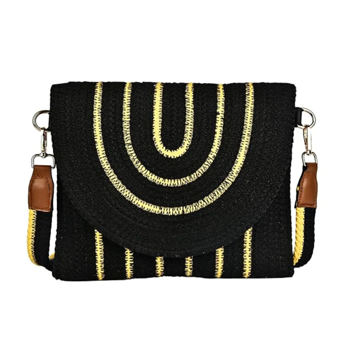ENSAC Boho Sling Bag – Handcrafted Woven Jute Rope Crossbody Bag for Women