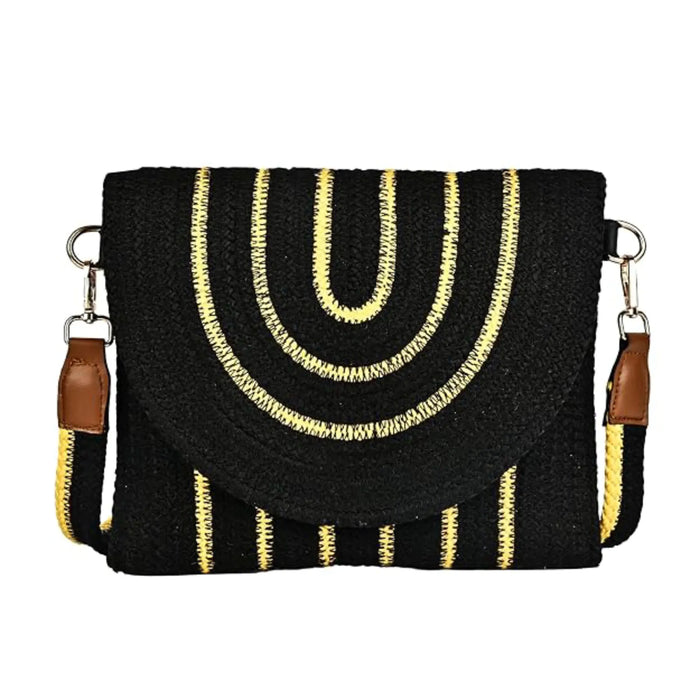ENSAC Boho Sling Bag – Handcrafted Woven Jute Rope Crossbody Bag for Women