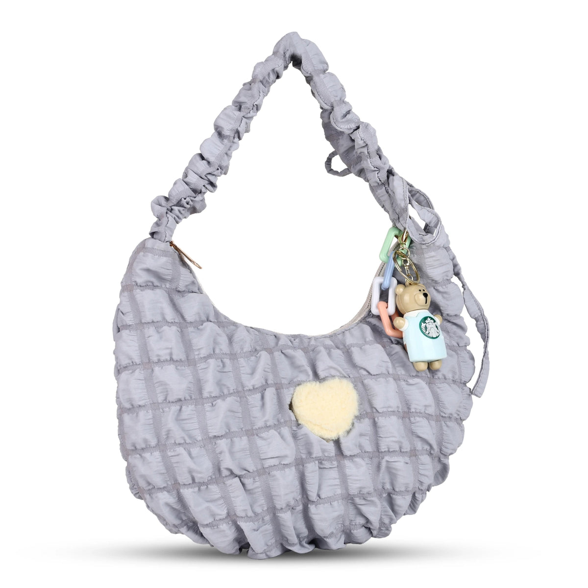 ENSAC Crescent Puff Sling Bag for Women – Popcorn Texture Shoulder Bag