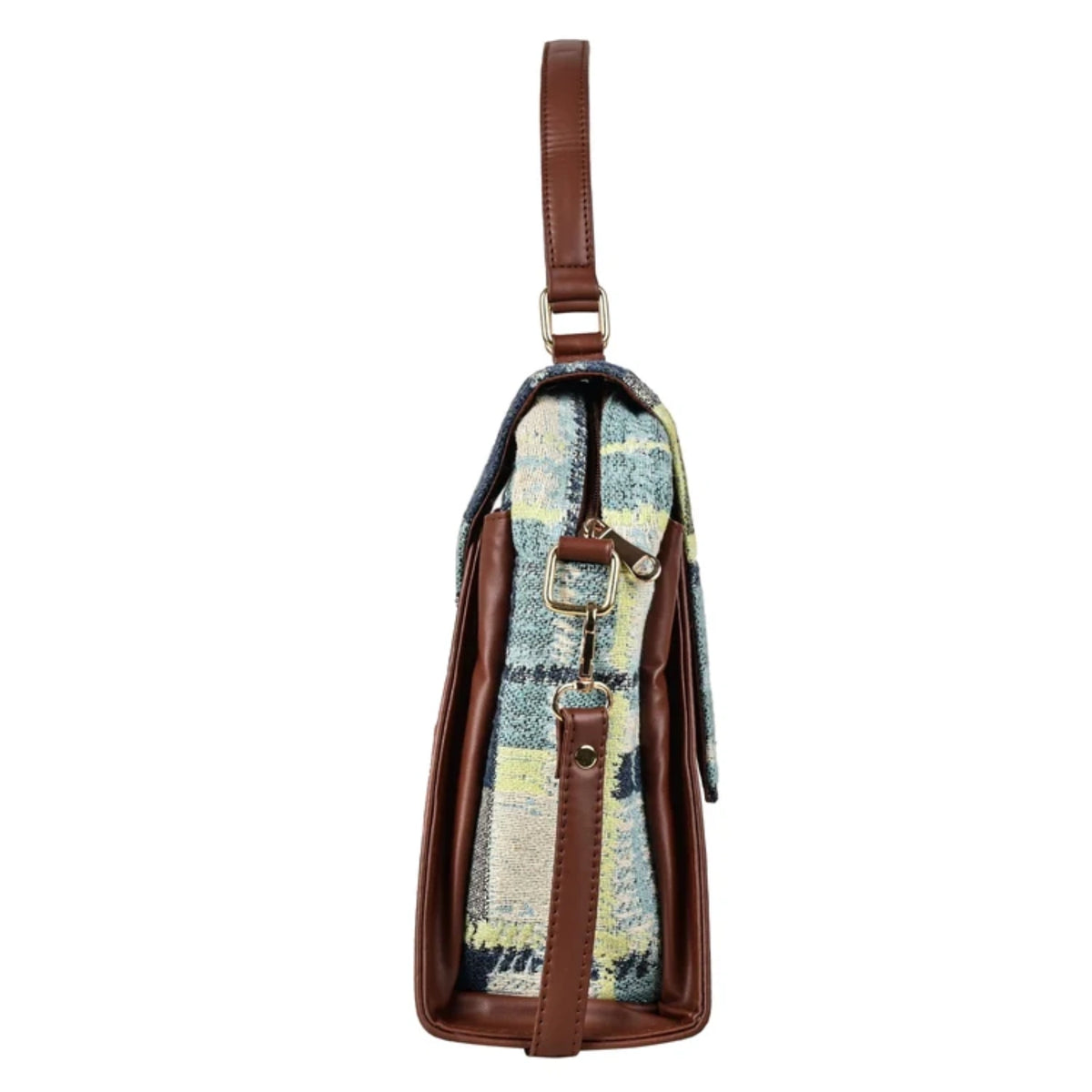 ENSAC Women's Plaid Woven Crossbody Sling Bag with Top Handle