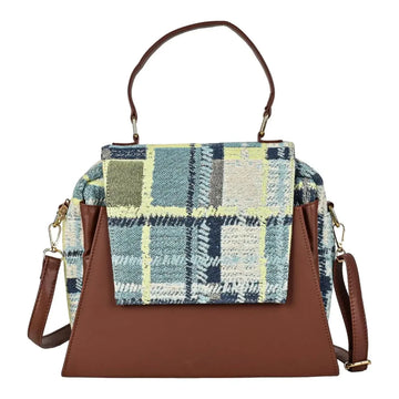 ENSAC Women's Structured Sling Bag - Woven Crossbody Bag with Top Handle