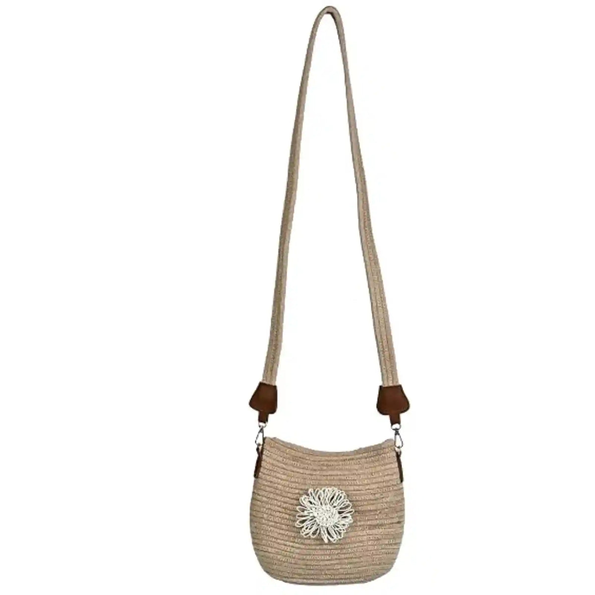 ENSAC Bucket Sling Bag for Women | Woven Nylon Rope Crossbody Bag