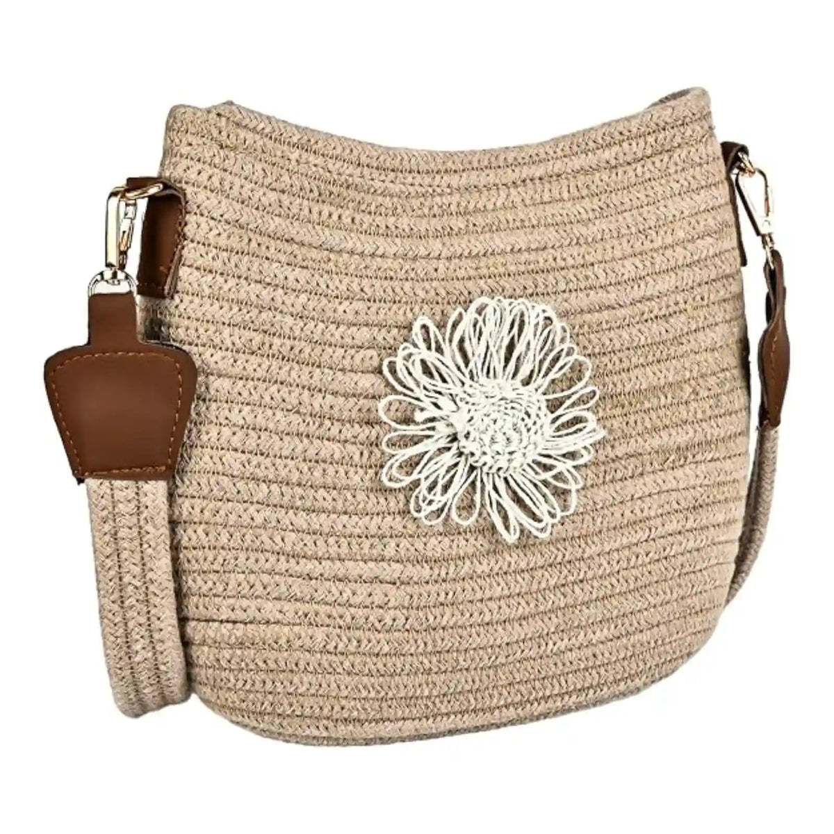 ENSAC Bucket Sling Bag for Women | Woven Nylon Rope Crossbody Bag