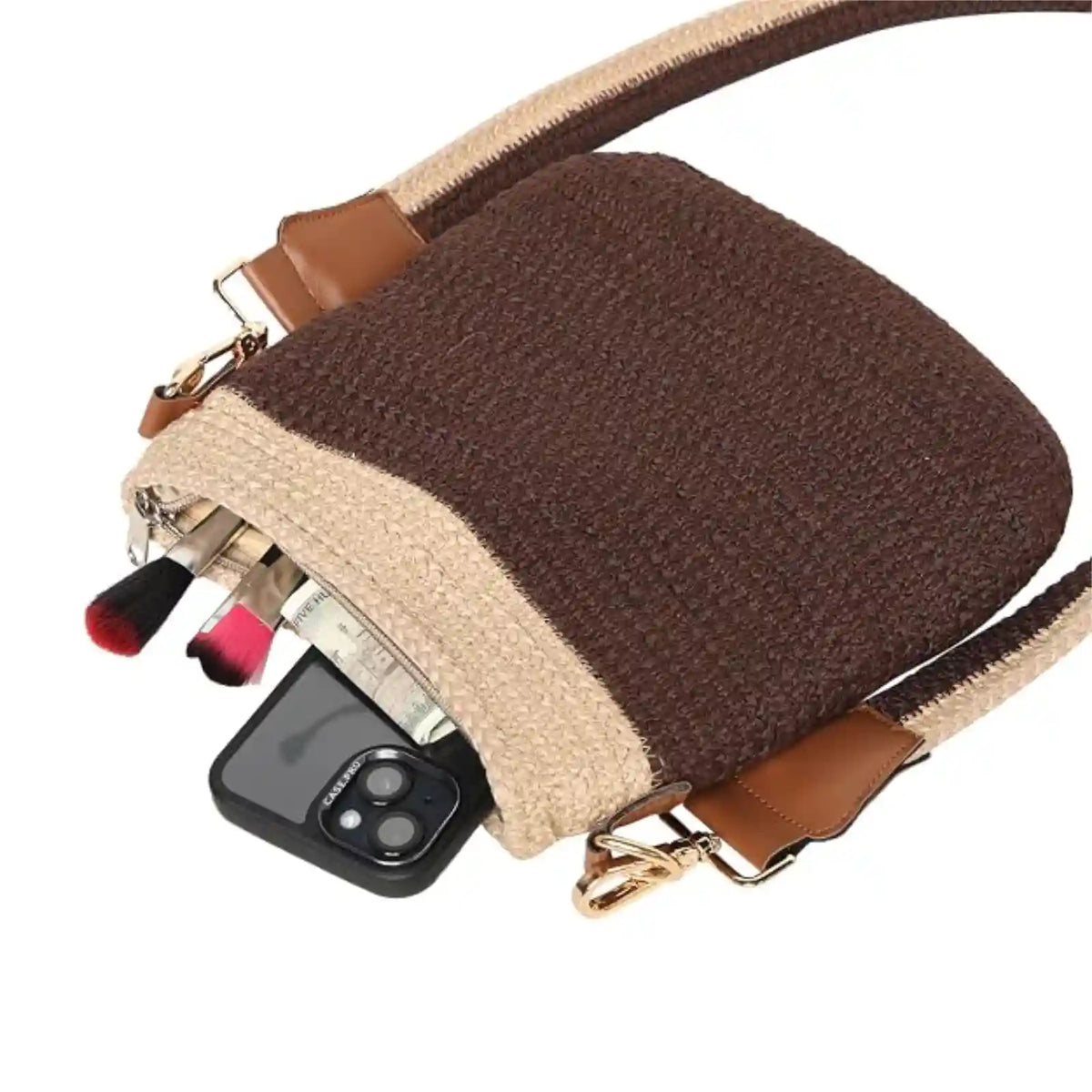 ENSAC Bucket Sling Bag for Women | Woven Nylon Rope Crossbody Bag