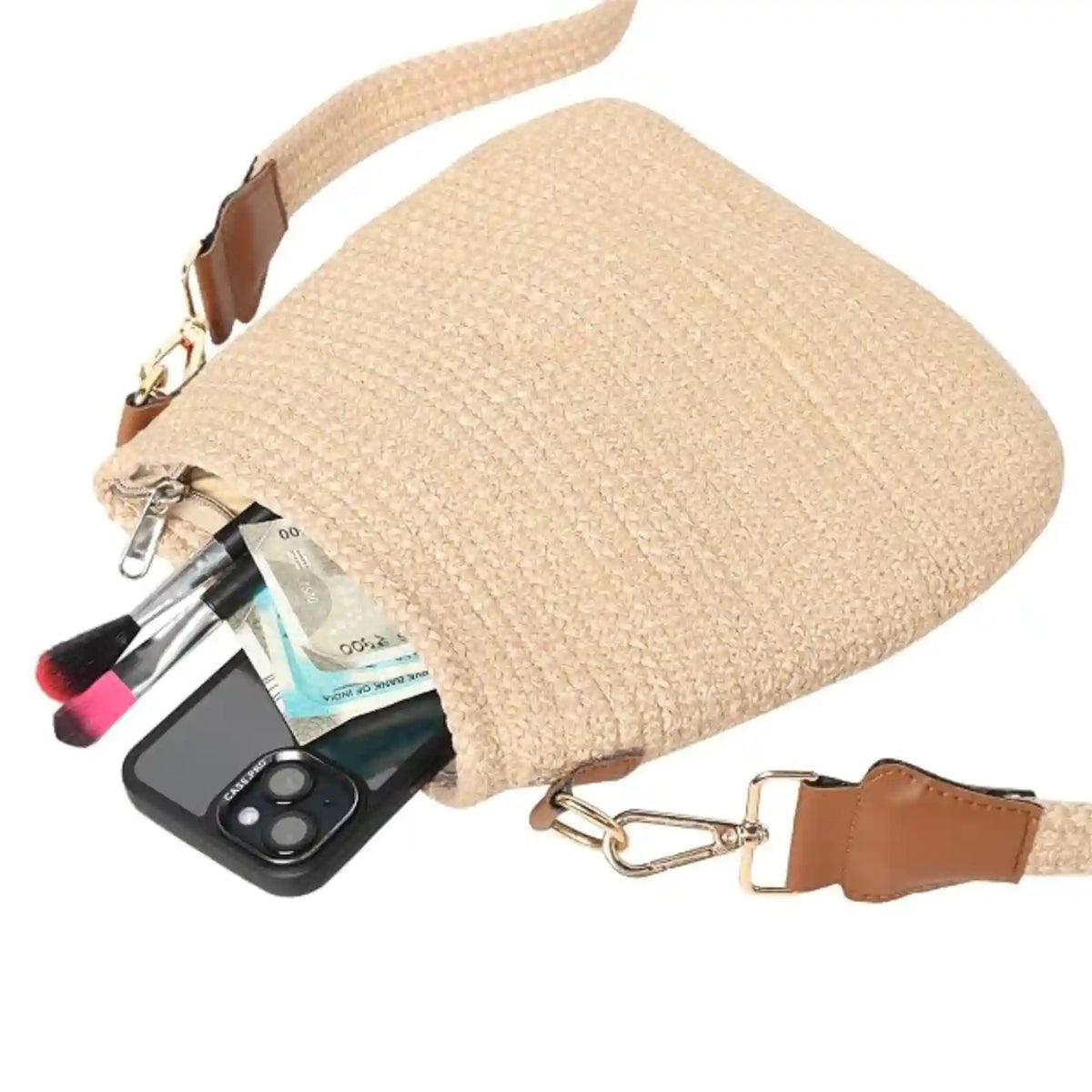 ENSAC Bucket Sling Bag for Women | Woven Nylon Rope Crossbody Bag