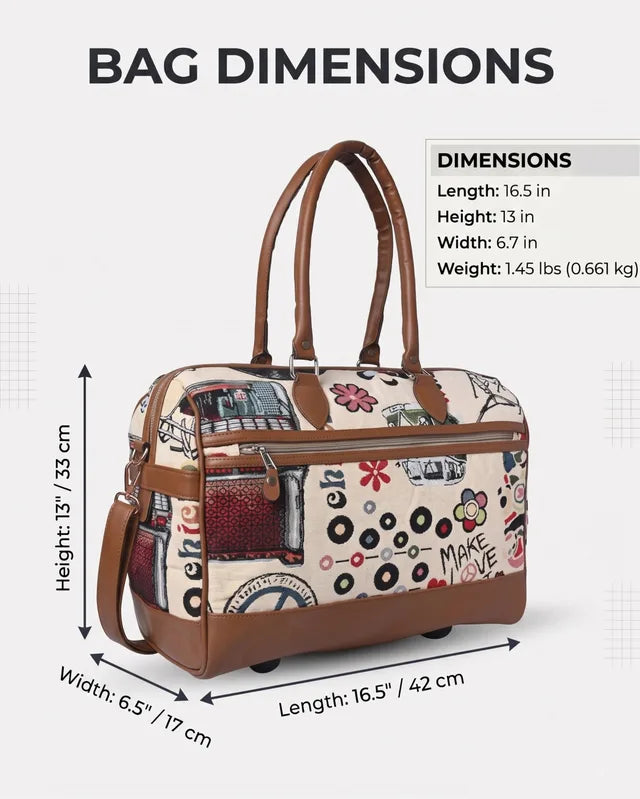 ENSAC Duffle Bag for Travel | Printed Weekender Handbag