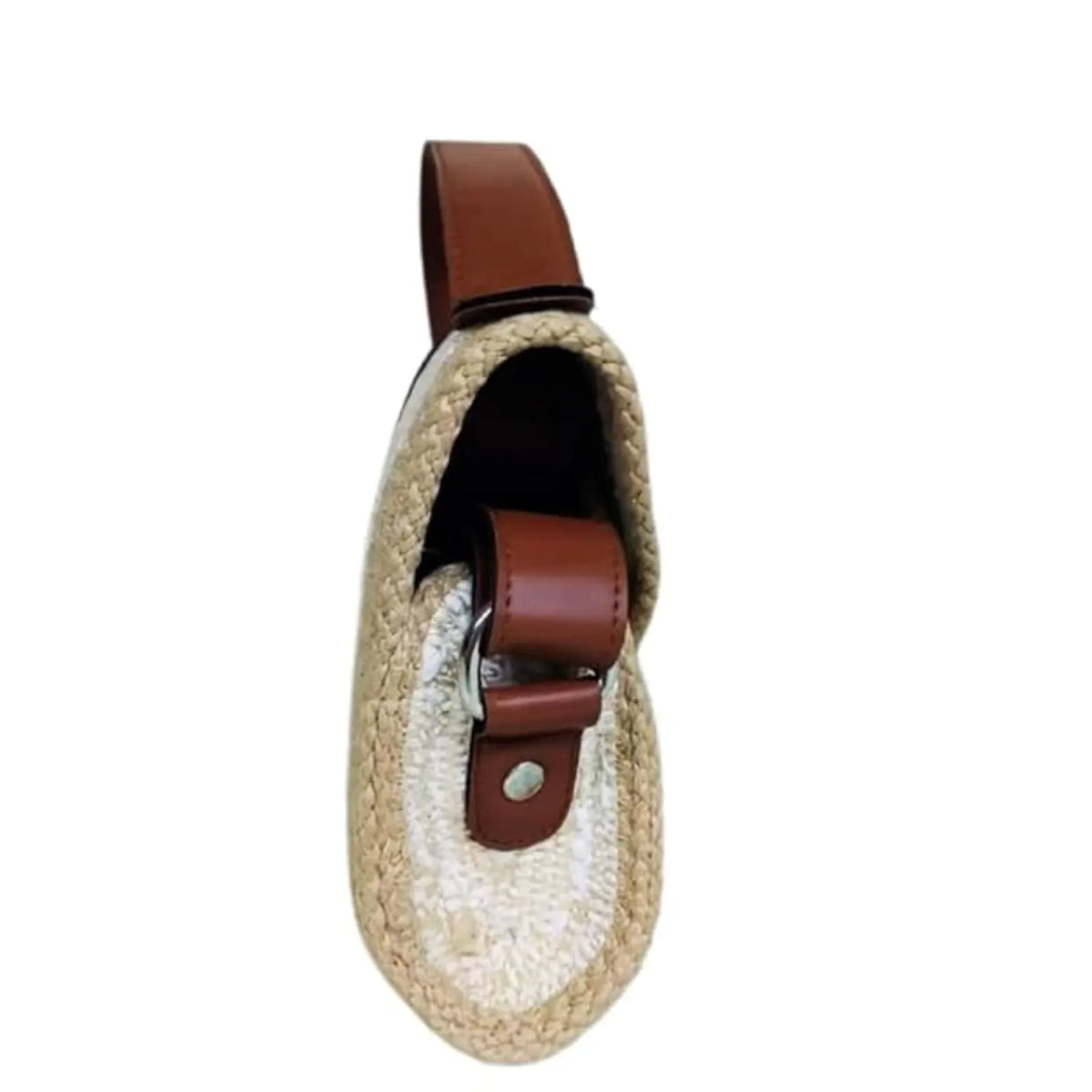 ENSAC Women's Woven Crochet Sling Bag with Flap, Top Handle & Crossbody Bag