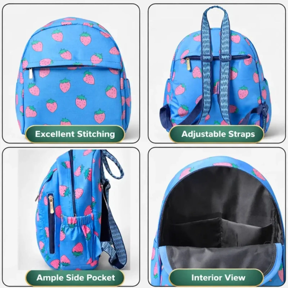 ENSAC Cute Backpack for Girls – Printed Canvas School & Picnic Travel Bag
