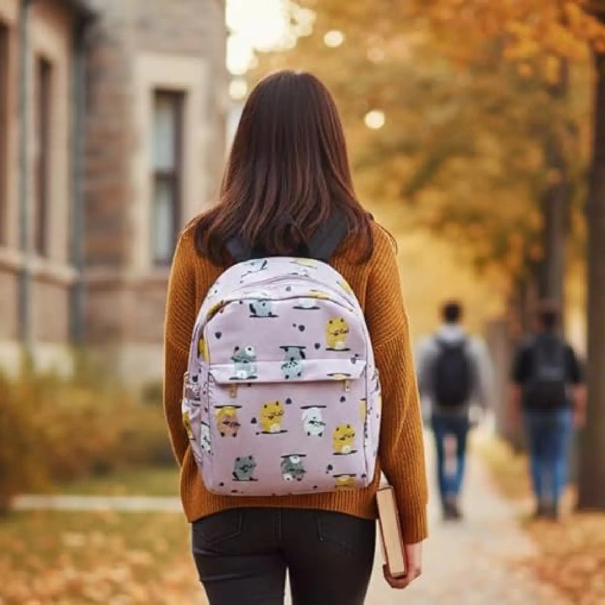 ENSAC Cute Backpack for Girls – Printed Canvas School & Picnic Travel Bag