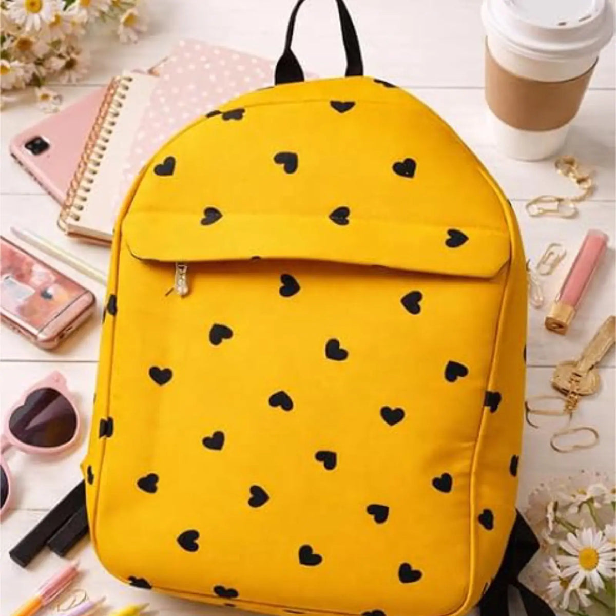 ENSAC Cute Backpack for Girls – Printed Canvas School & Picnic Travel Bag