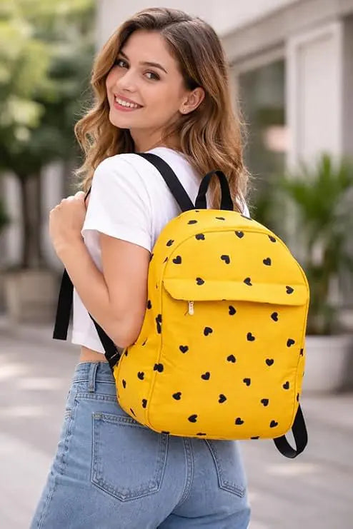 ENSAC Cute Backpack for Girls – Printed Canvas School & Picnic Travel Bag