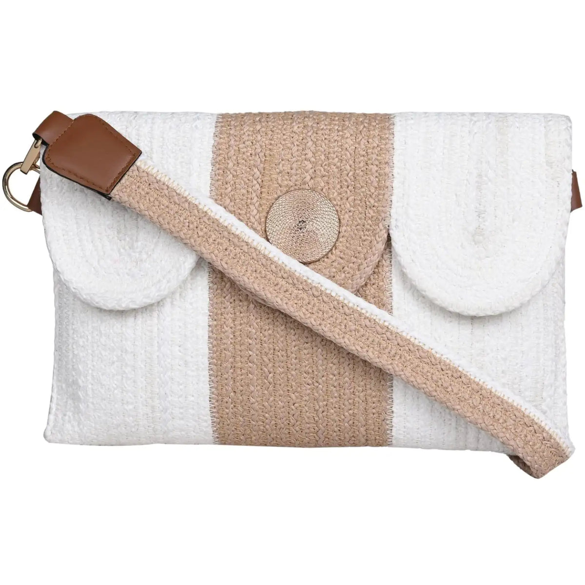 ENSAC Women's Woven Envelope Sling Bag with Flap & Crossbody Strap