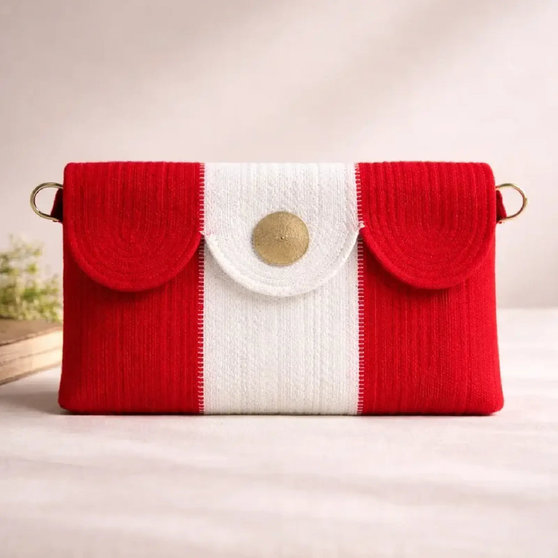 ENSAC Women's Woven Envelope Sling Bag with Flap & Crossbody Strap