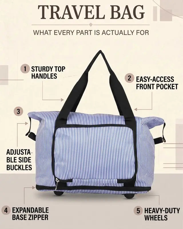 Extra Packing Space in an Expandable Travel Bag