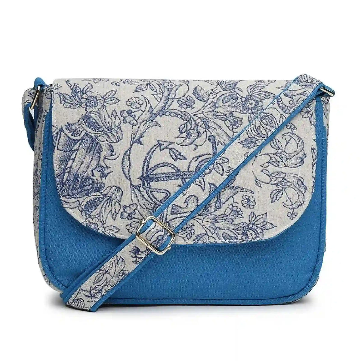ENSAC Flap Sling Bag – Printed Canvas Crossbody Bag for Women