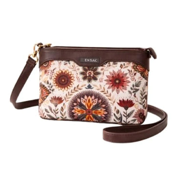 ENSAC Women's Ethnic Sling Bag – Printed Satin Silk Crossbody Bag