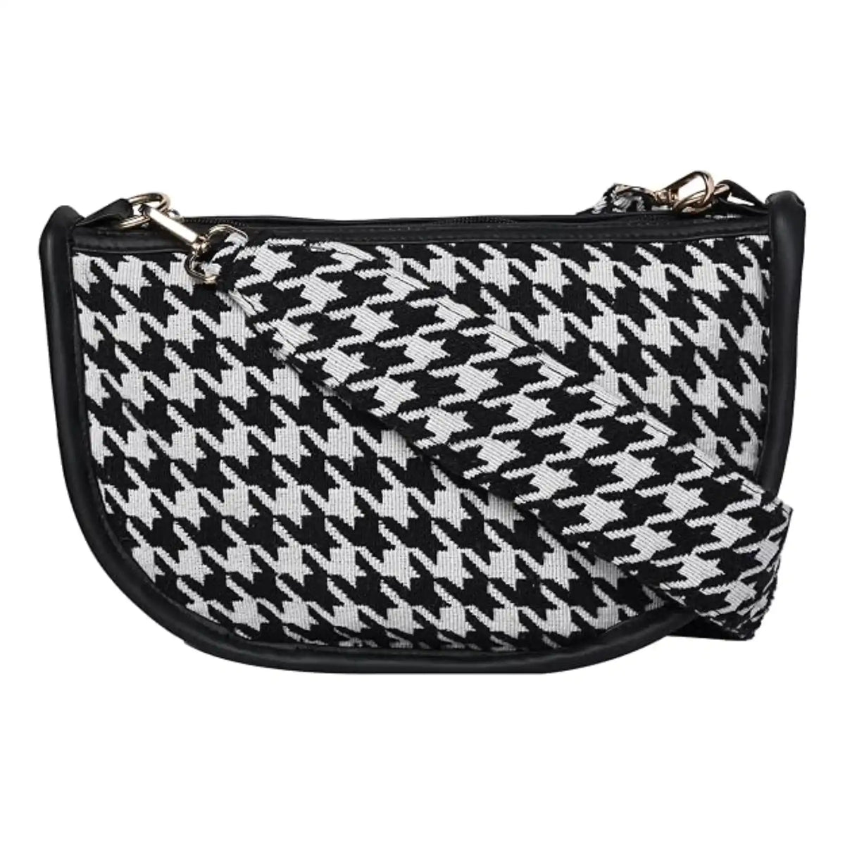 ENSAC Houndstooth Sling Bag  – Woven Jacquard Crossbody Bag for Women