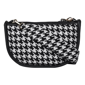 ENSAC Houndstooth Sling Bag  – Woven Jacquard Crossbody Bag for Women