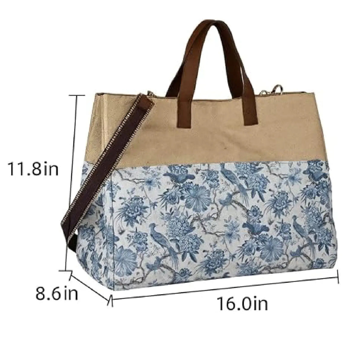ENSAC Women's Printed Jute Tote Bags with Zip Closure & Top Handles