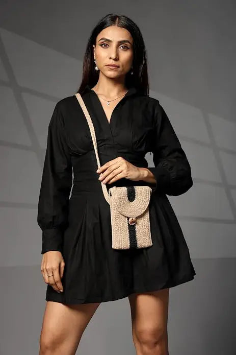 ENSAC Women's Woven Mobile Pouch Bag | Crossbody Phone Sling bag