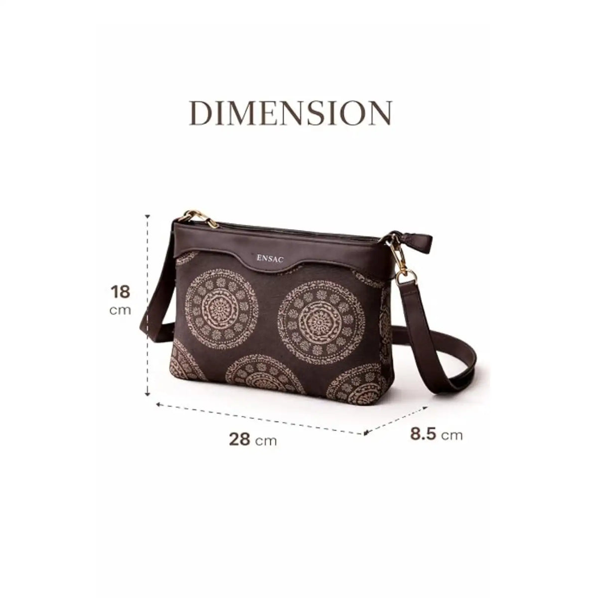 ENSAC Women's Ethnic Sling Bag – Printed Satin Silk Crossbody Bag