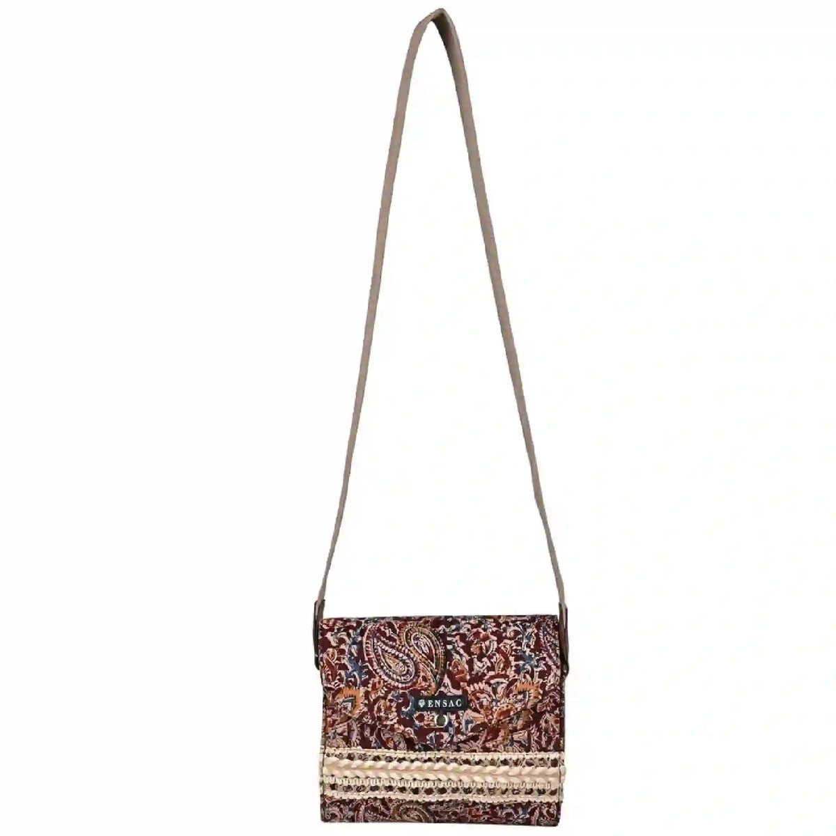 ENSAC Kalamkari Sling Bags – Handcrafted Canvas Crossbody Bags for Women