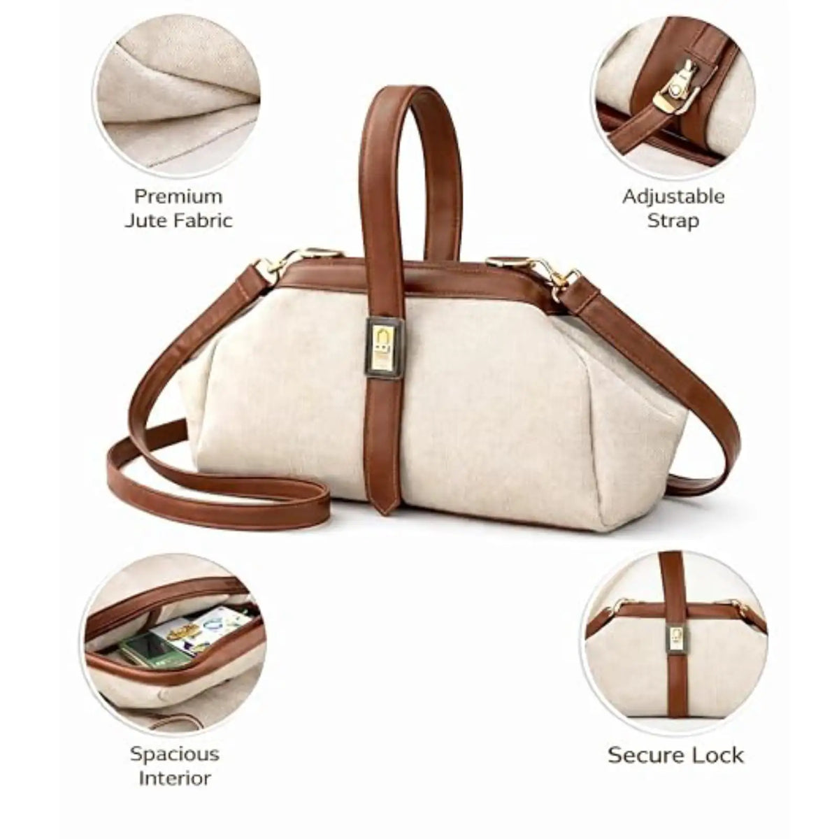 ENSAC Clutch Purse for Women | Vintage Frame Sling Bag with Crossbody handbag