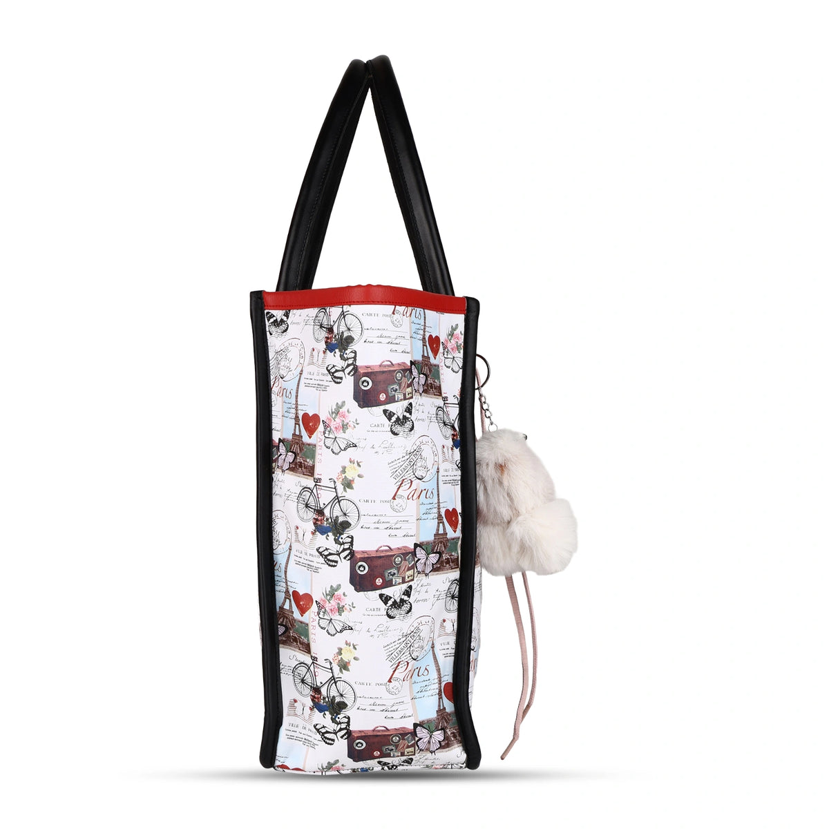 ENSAC Women’s Paris Print Structured Laptop Tote Bag with Charm