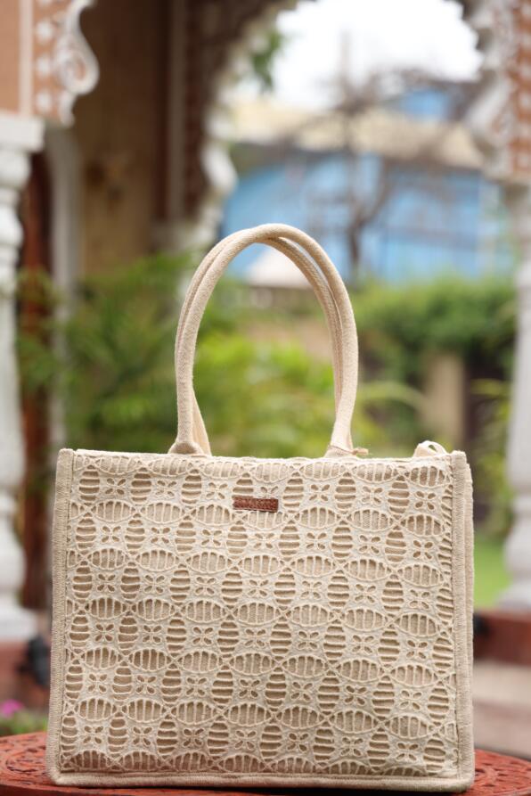 Cutwork Embroided Big Tote Bag