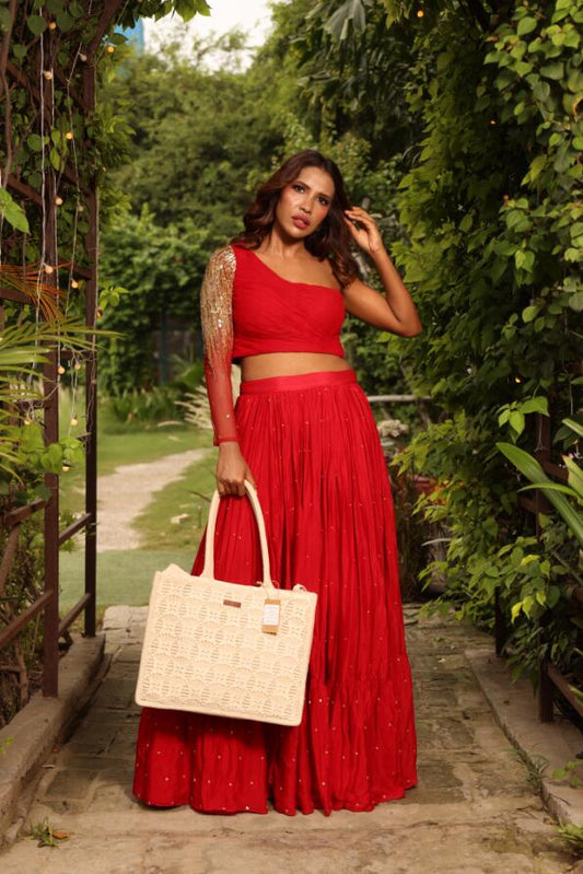 Cutwork Embroided Big Tote Bag