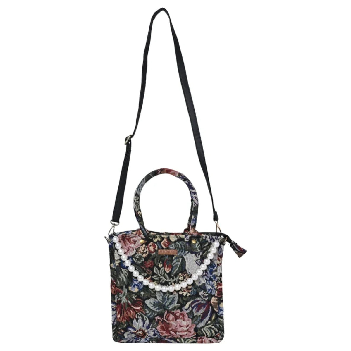 ENSAC Women's Printed Pearl Bag & Woven Jacquard Sling Bag with Top Handle