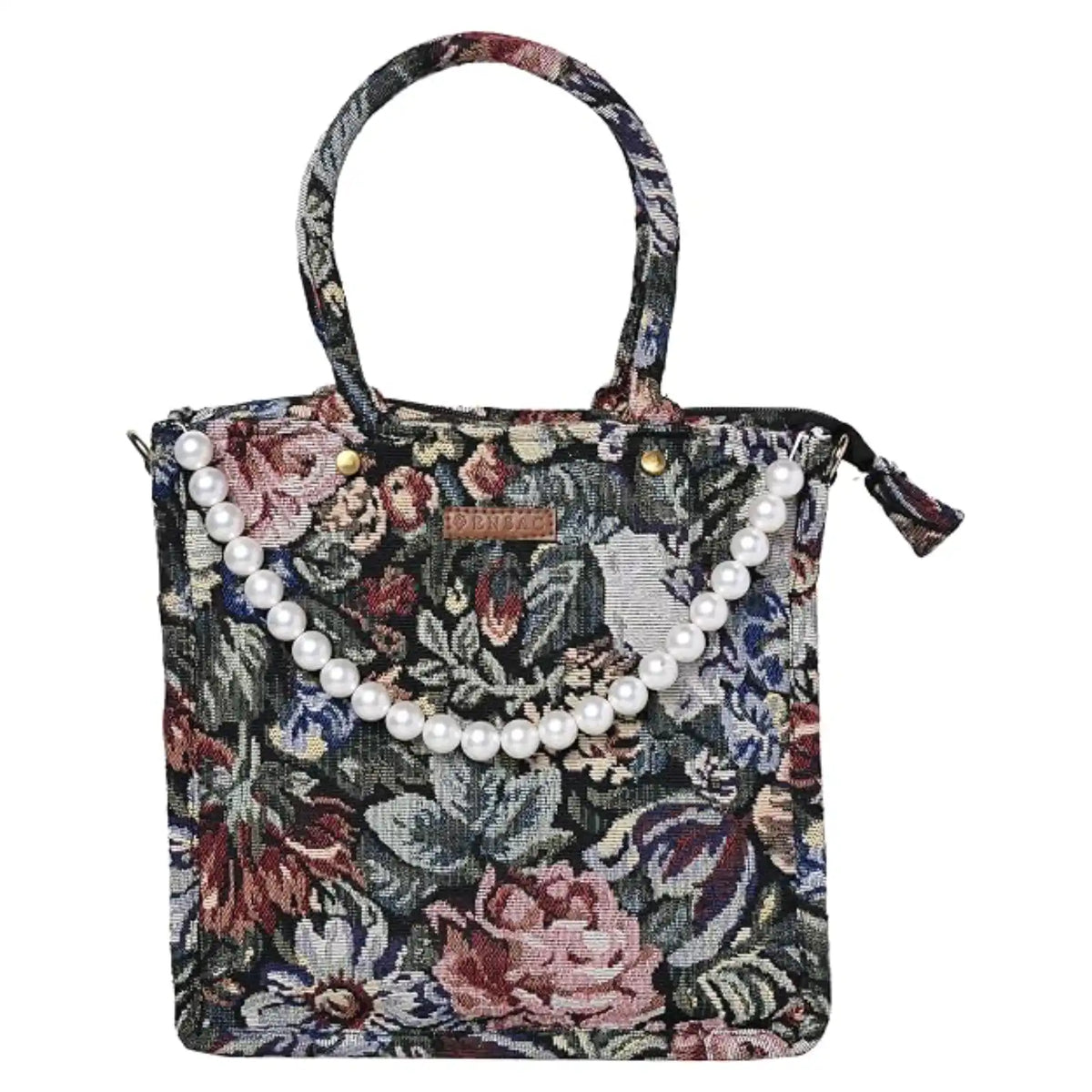 ENSAC Women's Printed Pearl Bag & Woven Jacquard Sling Bag with Top Handle