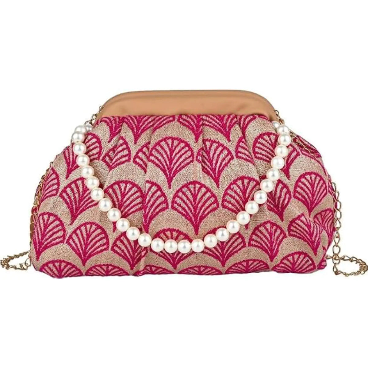 ENSAC Womens Clutch Bags | Jacquard Evening Party Clutch with Chain Strap