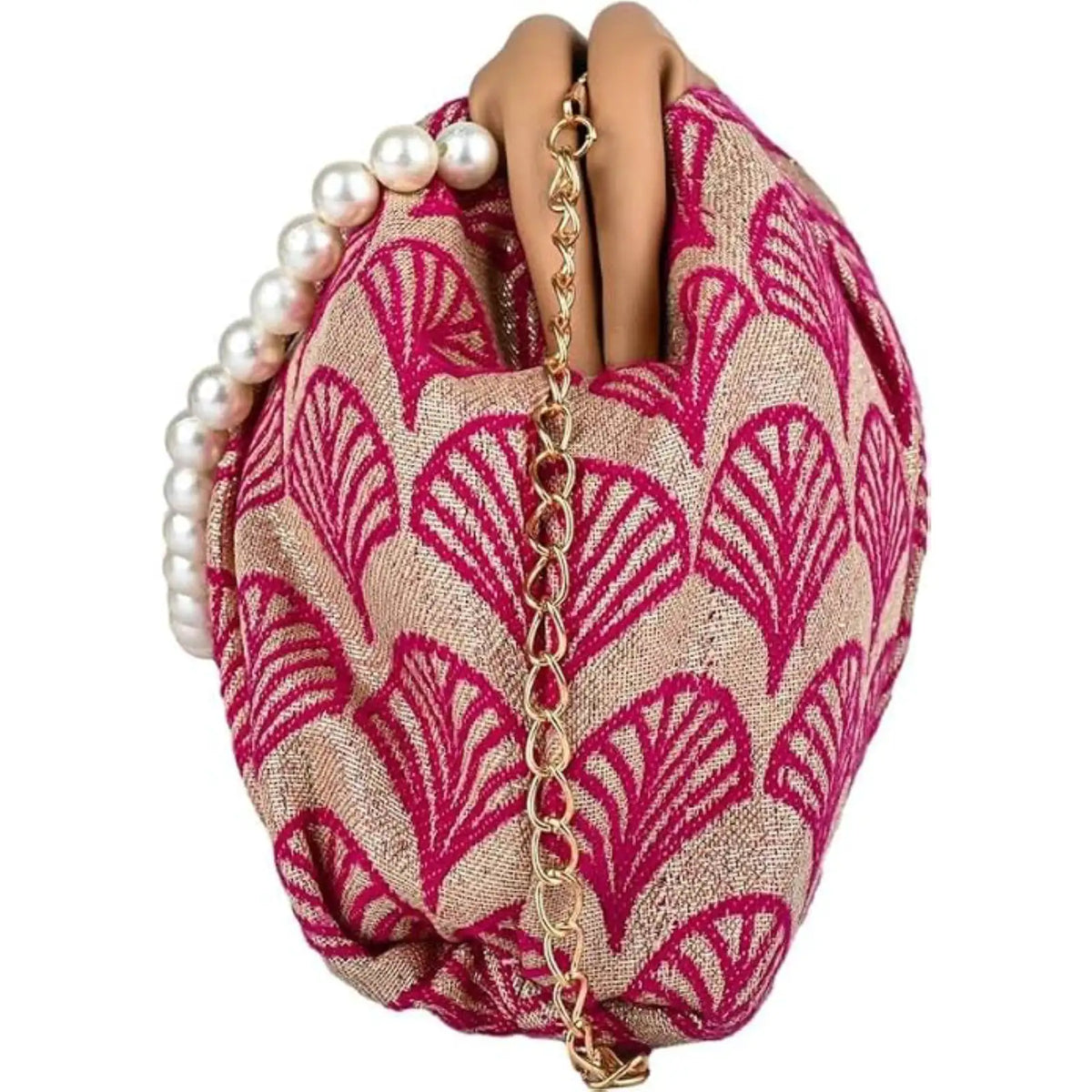 ENSAC Womens Clutch Bags | Jacquard Evening Party Clutch with Chain Strap