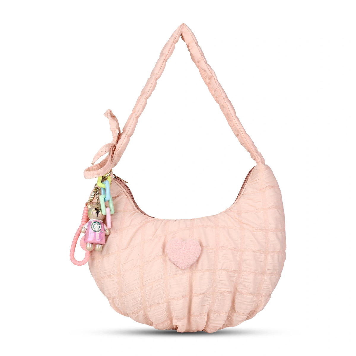ENSAC Crescent Puff Sling Bag for Women – Popcorn Texture Shoulder Bag