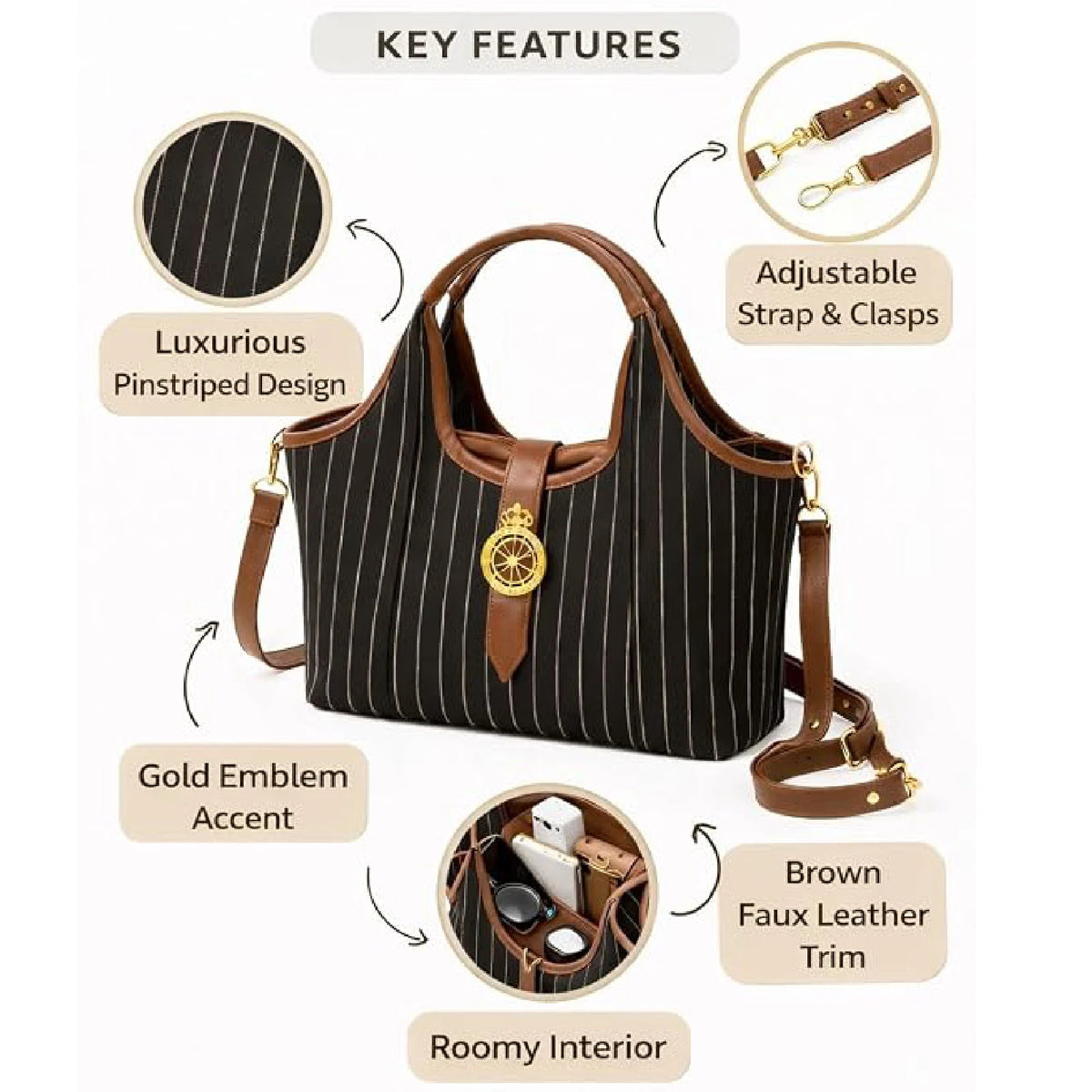 ENSAC Jute Hobo Handbag for Women – Large Shoulder Bag with Crossbody Strap