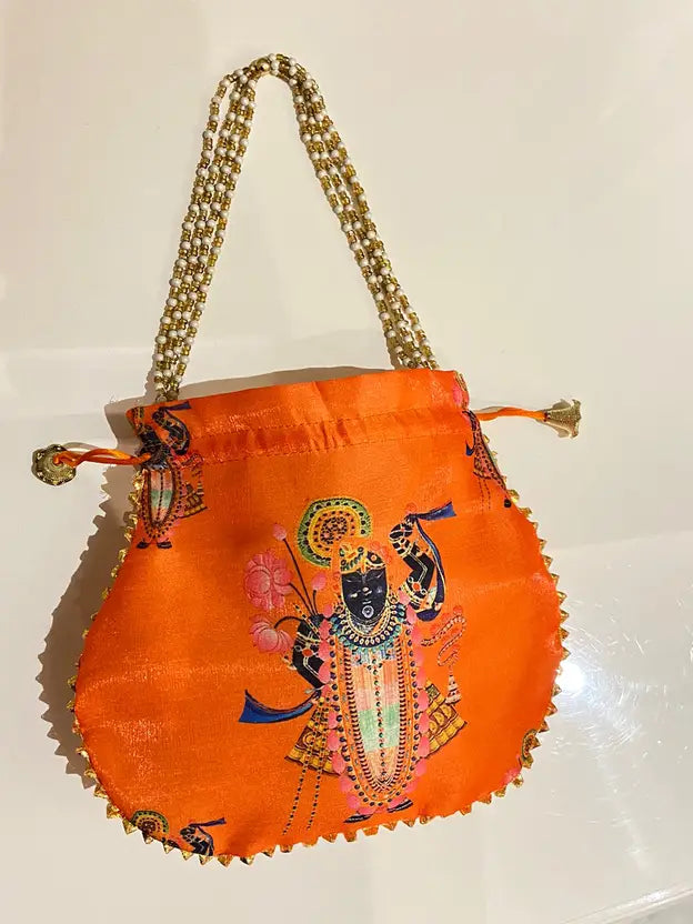 Ensac Women Yellow Potli Bag | Ethnic Party Handbag for Women & Girls