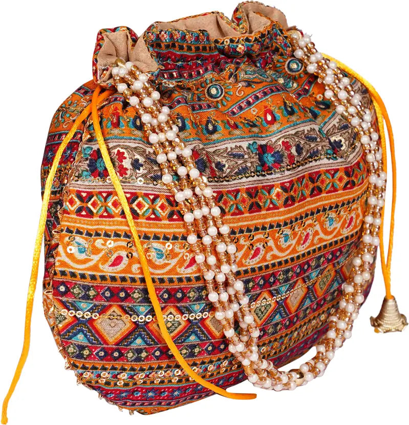 Ensac Women Multicolor Potli Bag | Ethnic Party Handbag for Women & Girls