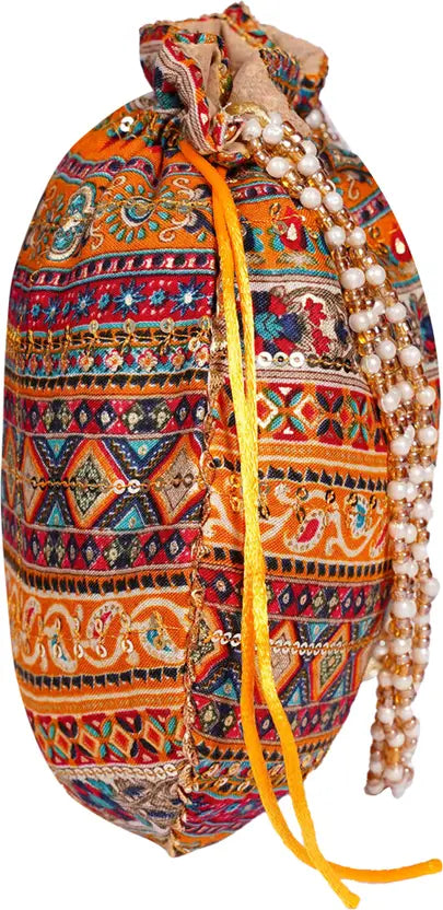 Ensac Women Multicolor Potli Bag | Ethnic Party Handbag for Women & Girls