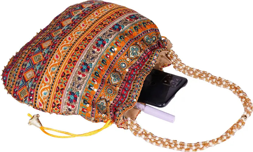 Ensac Women Multicolor Potli Bag | Ethnic Party Handbag for Women & Girls