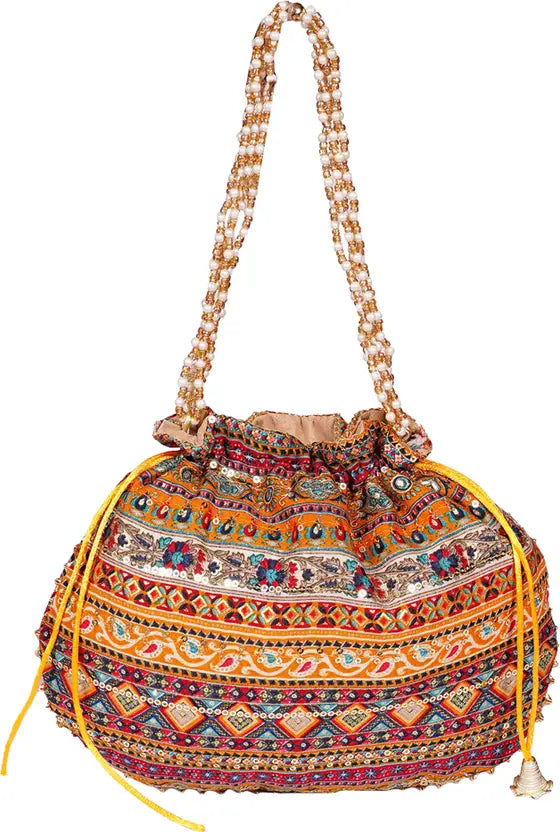 Ensac Women Multicolor Potli Bag | Ethnic Party Handbag for Women & Girls